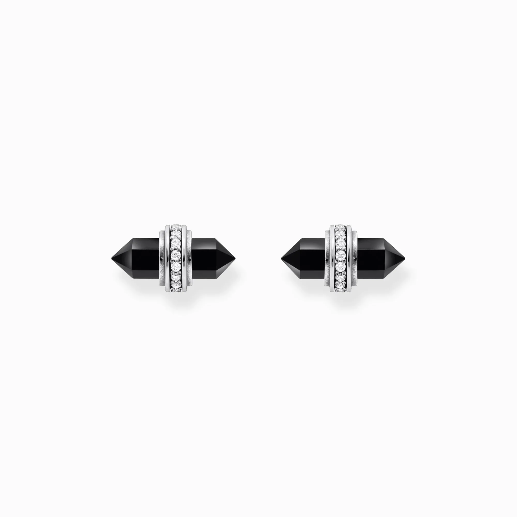 Women THOMAS SABO Ear Studs|925 Silver-Silver ear studs with hexagonal onyx