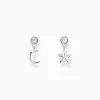 Women THOMAS SABO Ear Studs|925 Silver-Silver ear studs with sun and moon pendants