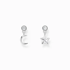 Women THOMAS SABO Ear Studs|925 Silver-Silver ear studs with sun and moon pendants