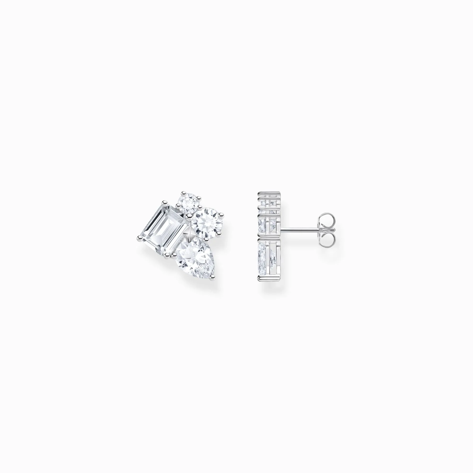 Women THOMAS SABO Earrings|Ear Studs-Silver ear studs with white zirconia in different sizes