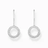 Women THOMAS SABO Earrings-Silver earrings circular-shaped with white zirconia