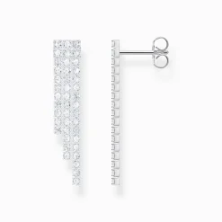 Women THOMAS SABO Earrings|925 Silver-Silver earrings in waterfall design with white zirconia