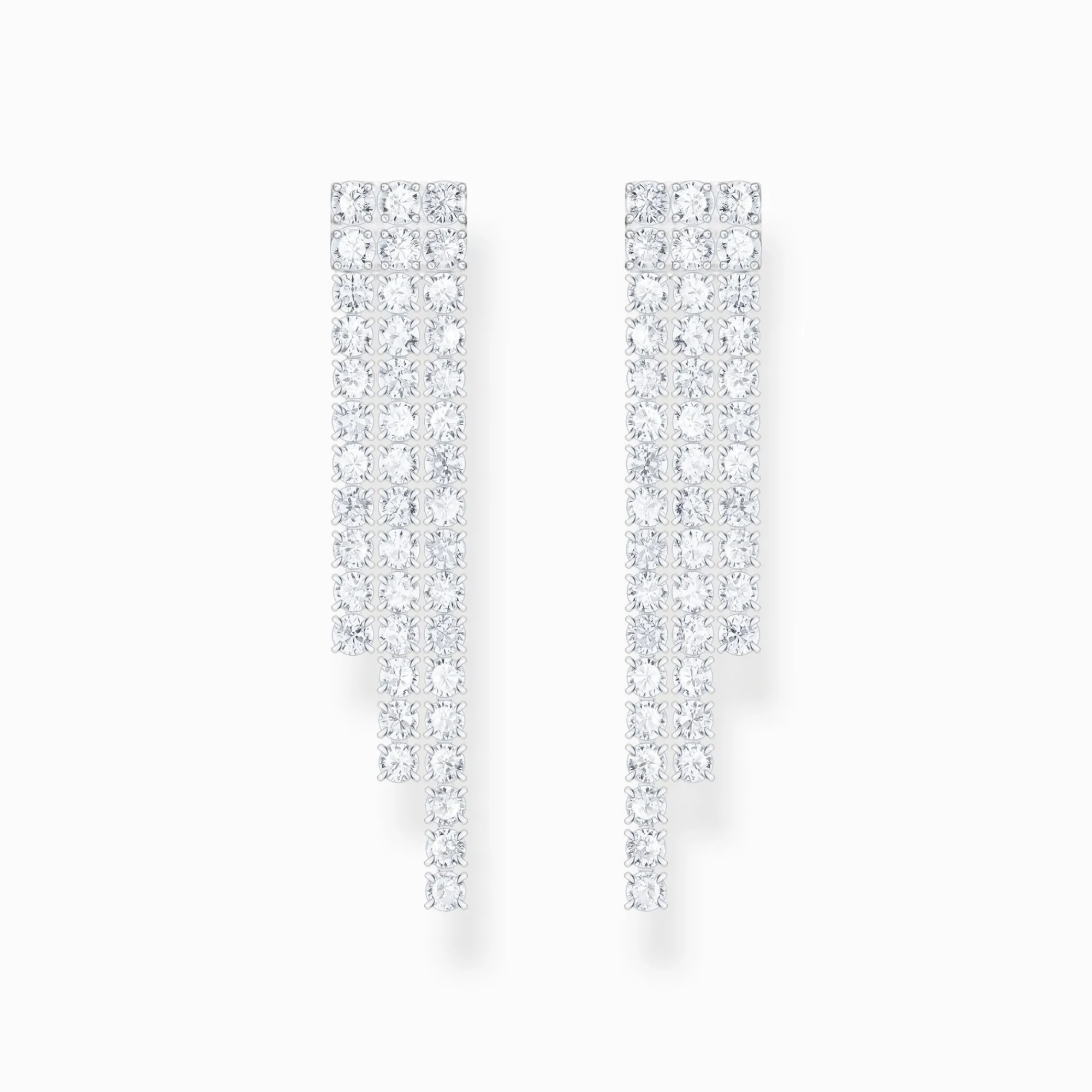 Women THOMAS SABO Earrings|925 Silver-Silver earrings in waterfall design with white zirconia