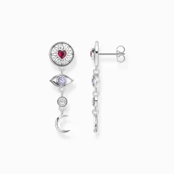 Women THOMAS SABO Earrings-Silver earrings with different 3D symbols and colourful stones