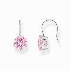 Women THOMAS SABO Earrings|925 Silver-Silver earrings with pink zirconia