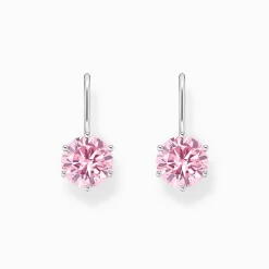 Women THOMAS SABO Earrings|925 Silver-Silver earrings with pink zirconia