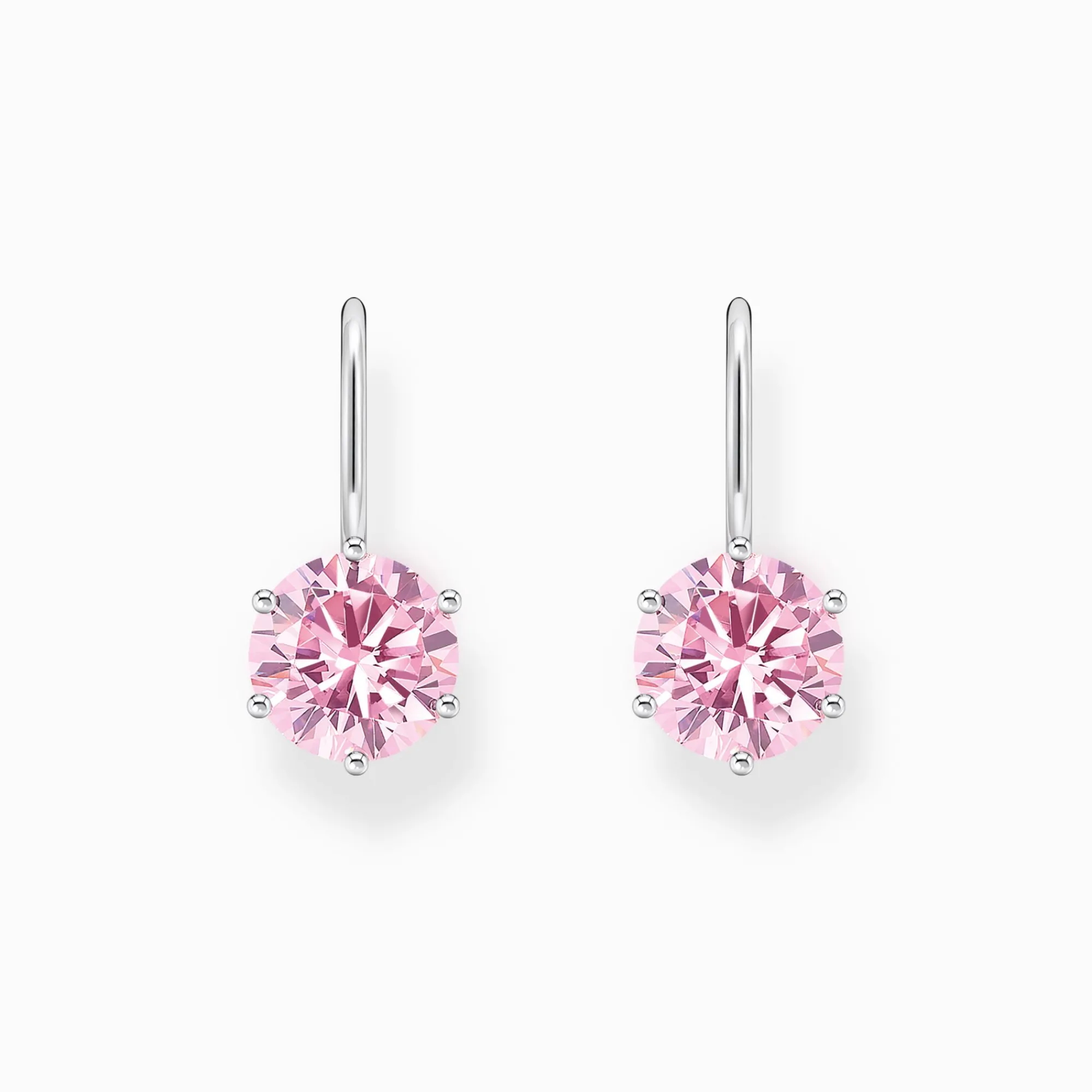 Women THOMAS SABO Earrings|925 Silver-Silver earrings with pink zirconia