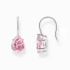 Women THOMAS SABO Earrings|925 Silver-Silver earrings with pink drop-shaped zirconia