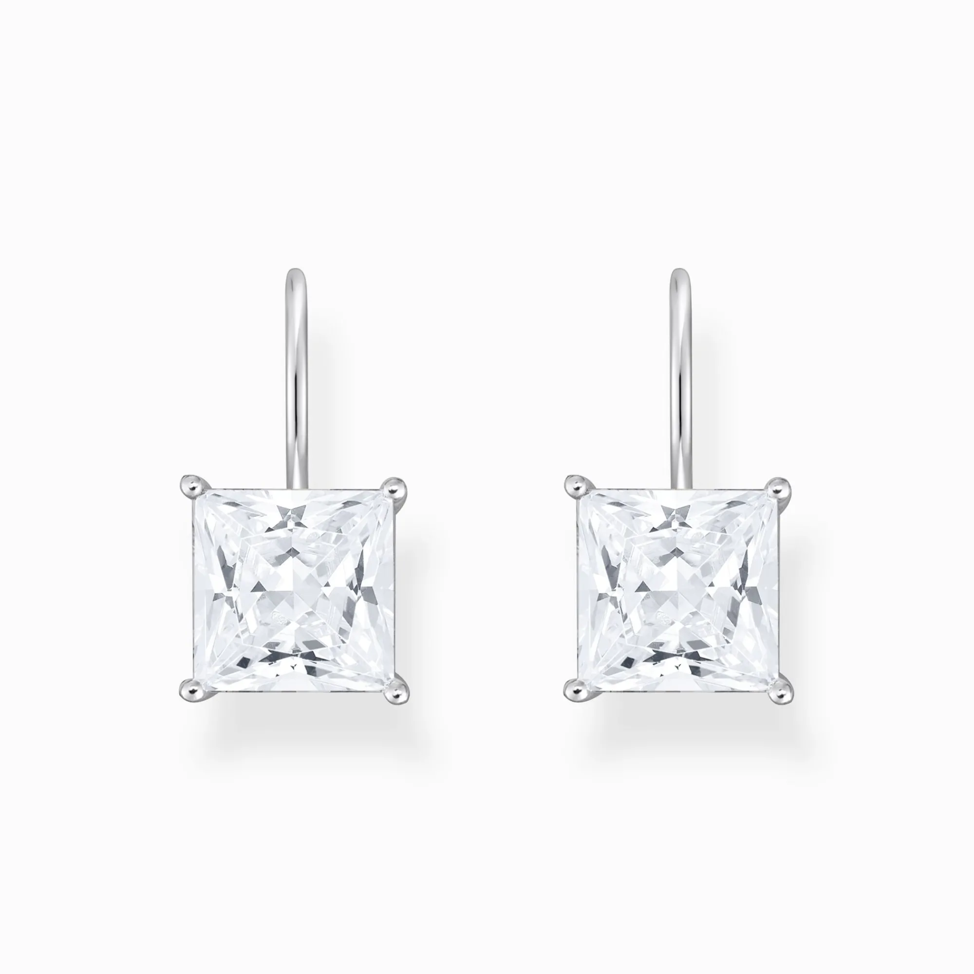 Women THOMAS SABO Earrings|925 Silver-Silver earrings with square pendant and white zirconia