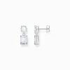 Women THOMAS SABO Earrings-Silver earrings with white zirconia in different cuts