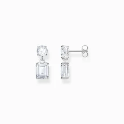 Women THOMAS SABO Earrings-Silver earrings with white zirconia in different cuts