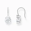 Women THOMAS SABO Earrings|925 Silver-Silver earrings with white drop-shaped zirconia