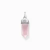 Women THOMAS SABO Pendants|925 Silver-Silver hexagonal pendant with rose quartz