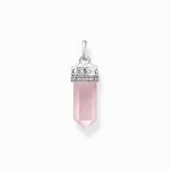 Women THOMAS SABO Pendants|925 Silver-Silver hexagonal pendant with rose quartz