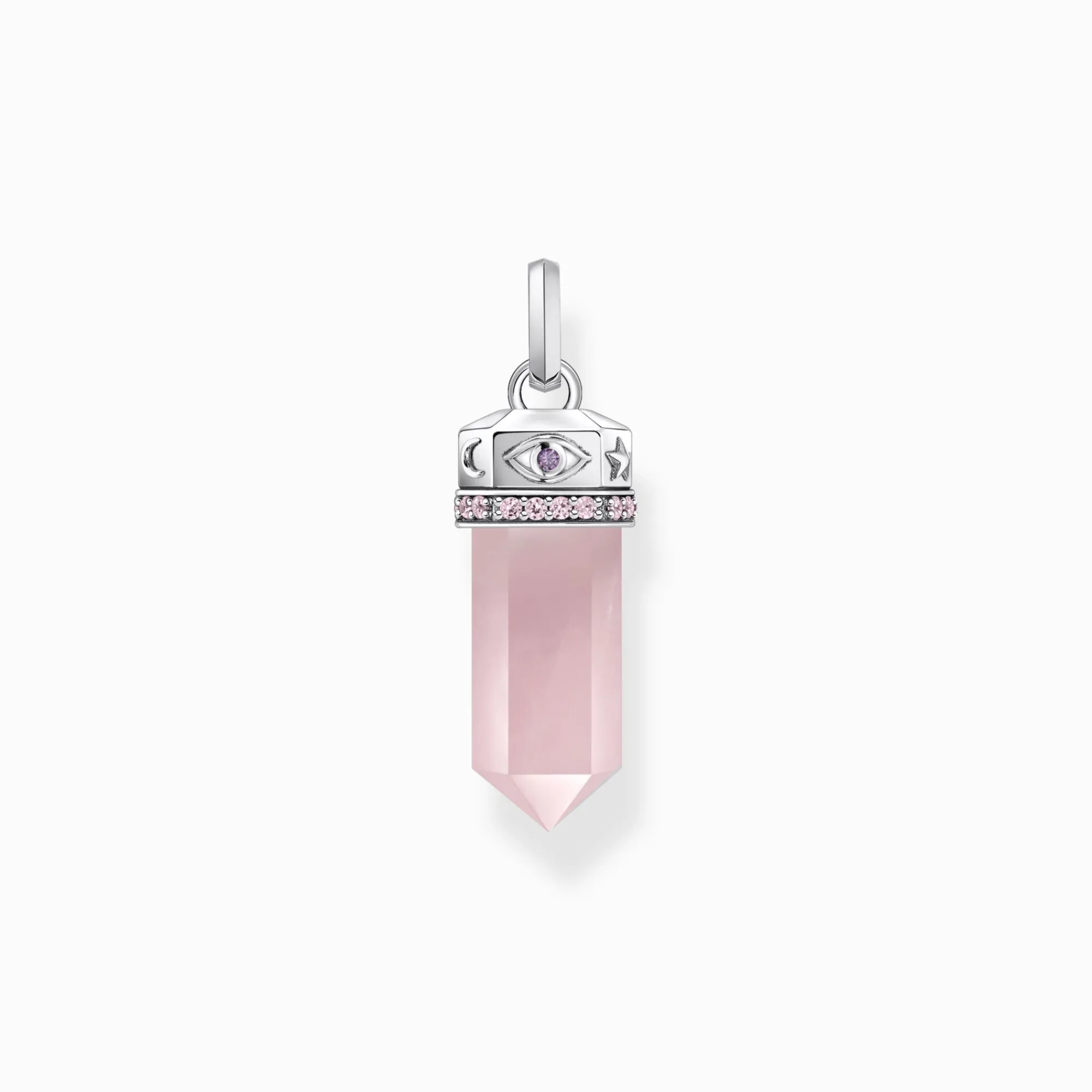 Women THOMAS SABO Pendants|925 Silver-Silver hexagonal pendant with rose quartz