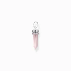 Women THOMAS SABO Pendants|925 Silver-Silver hexagonal pendant with rose quartz