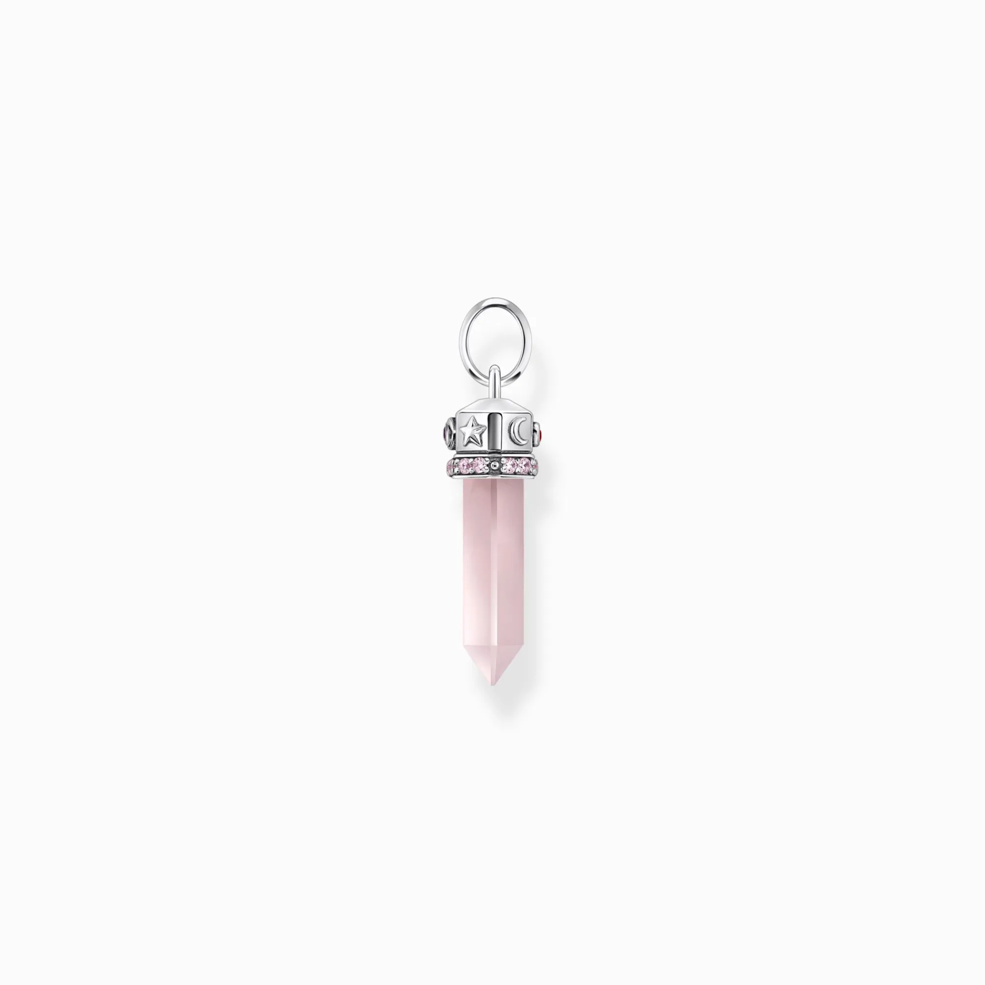 Women THOMAS SABO Pendants|925 Silver-Silver hexagonal pendant with rose quartz
