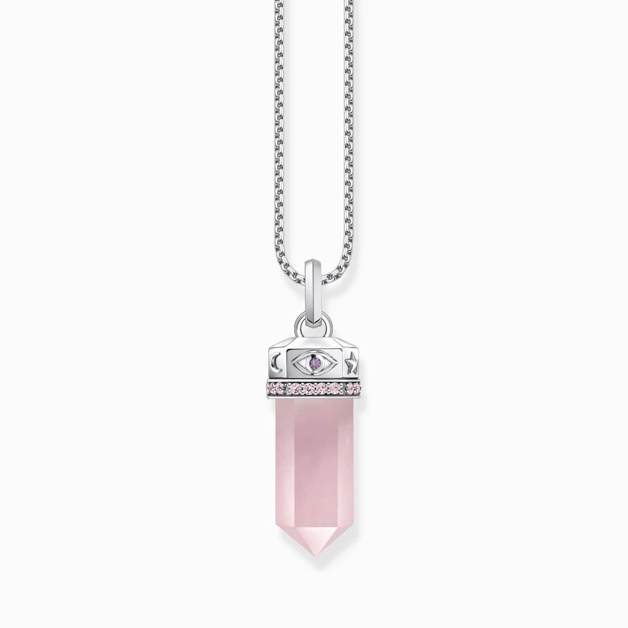 Women THOMAS SABO Pendants|925 Silver-Silver hexagonal pendant with rose quartz