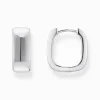 Women THOMAS SABO Hoop Earrings|925 Silver-Silver hoop earrings in angular shape