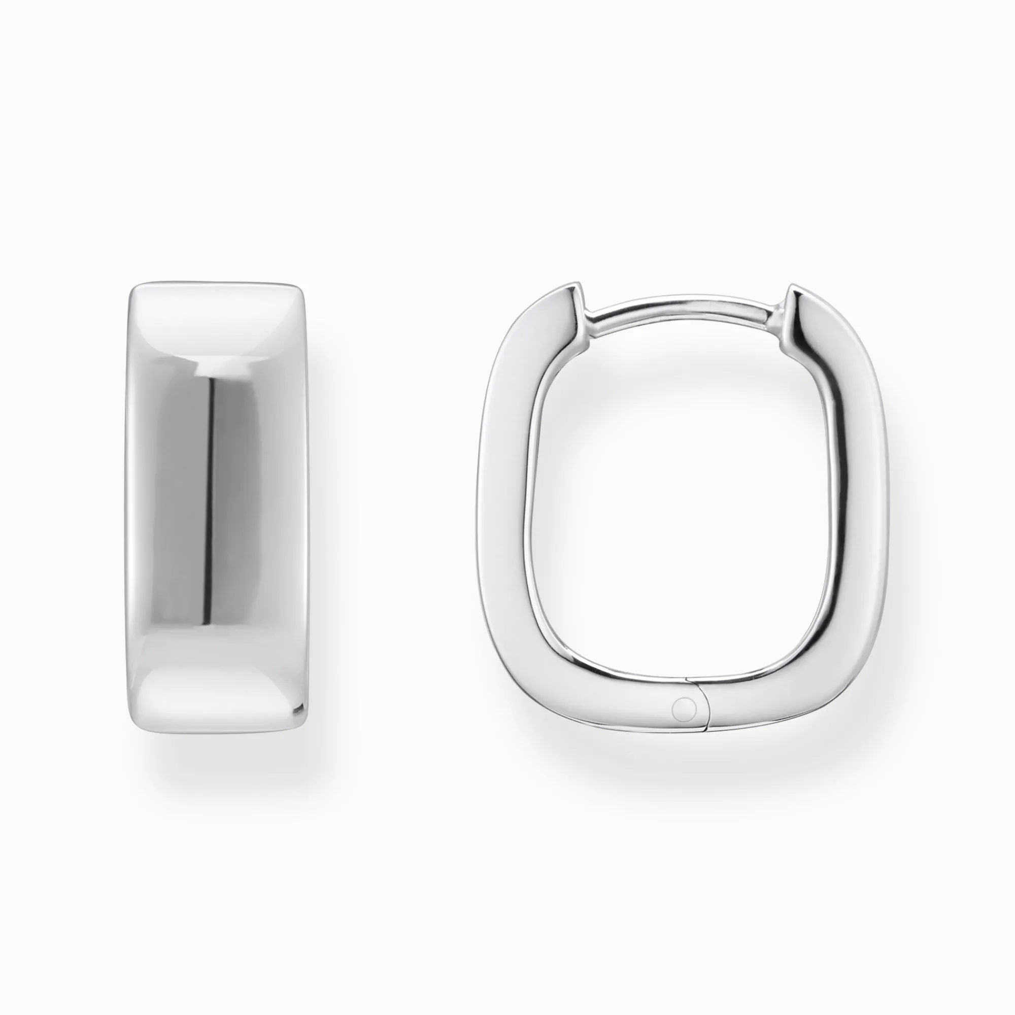 Women THOMAS SABO Hoop Earrings|925 Silver-Silver hoop earrings in angular shape