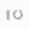 Women THOMAS SABO Hoop Earrings-Silver hoop earrings in intertwined design