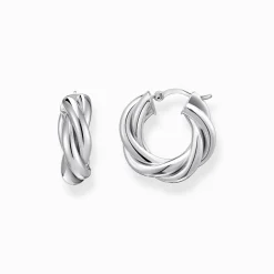 Women THOMAS SABO Hoop Earrings-Silver hoop earrings in intertwined design