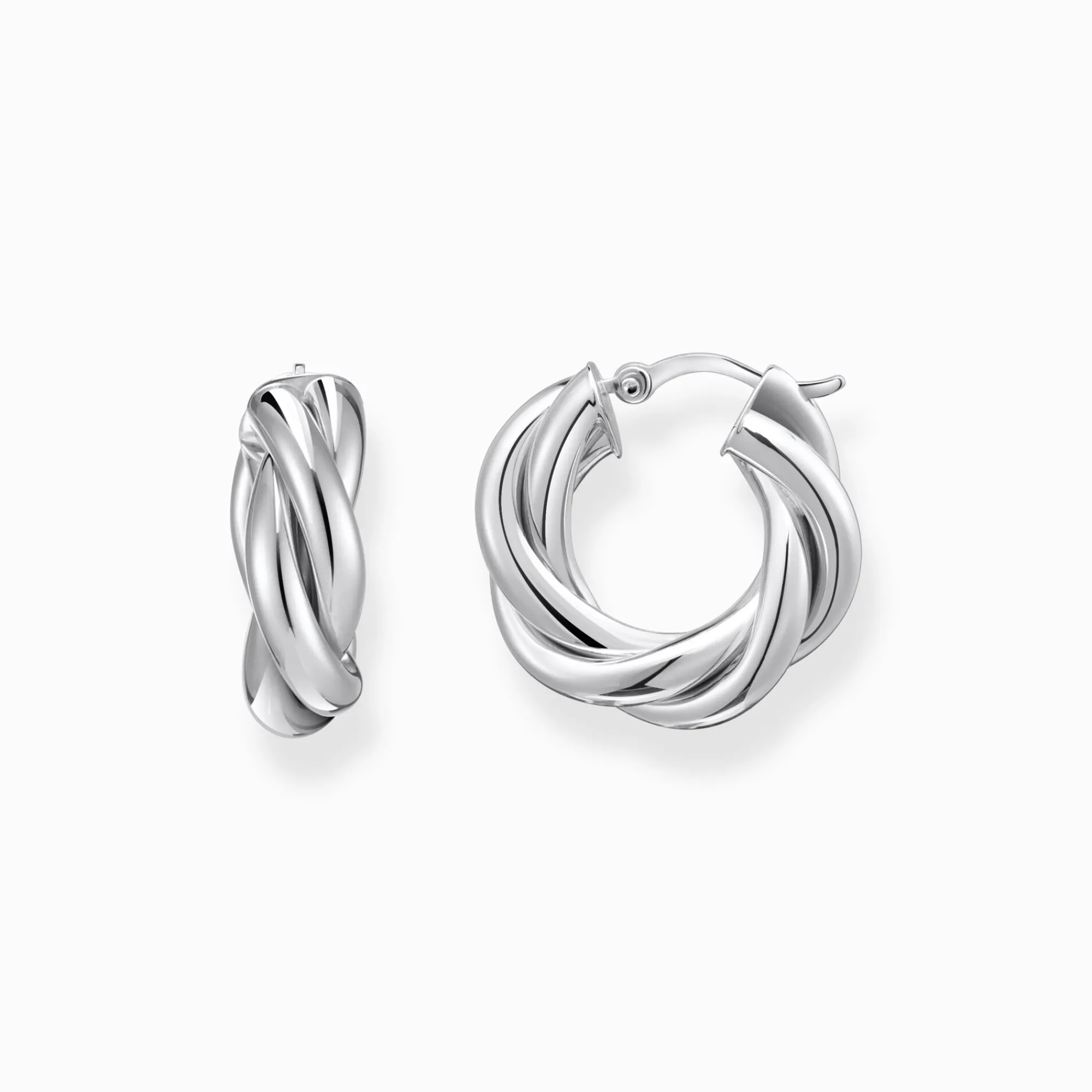 Women THOMAS SABO Hoop Earrings-Silver hoop earrings in intertwined design