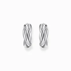 Women THOMAS SABO Hoop Earrings-Silver hoop earrings in intertwined design