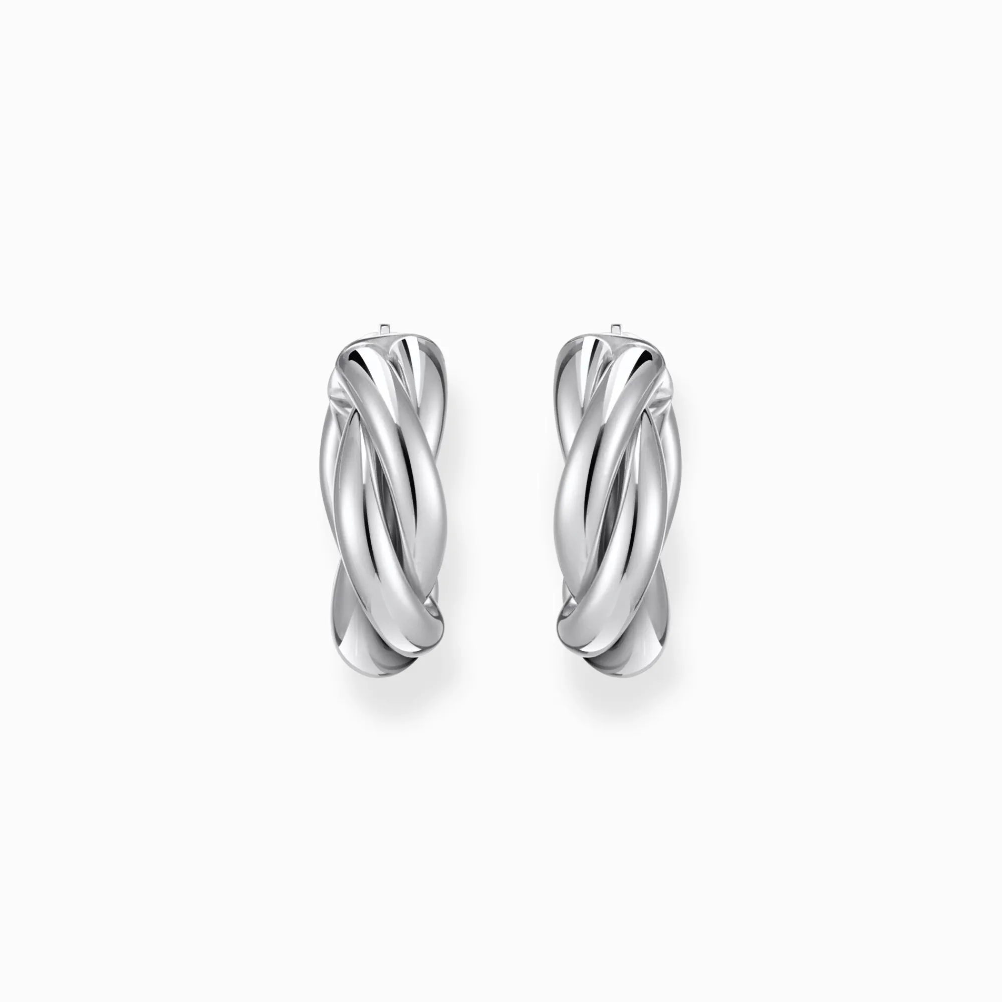 Women THOMAS SABO Hoop Earrings-Silver hoop earrings in intertwined design