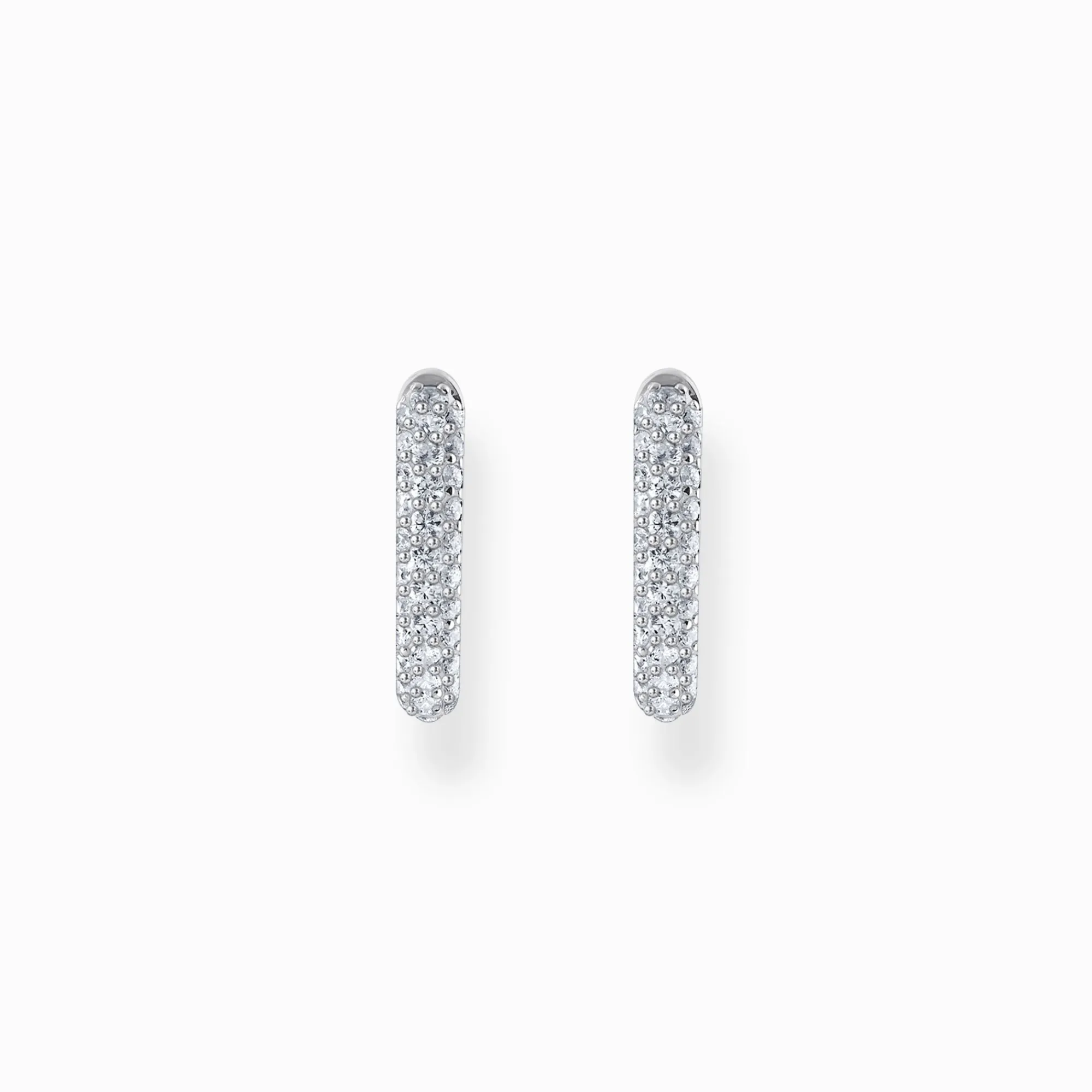 Women THOMAS SABO Hoop Earrings|925 Silver-Silver hoop earrings with white zirconia pavé