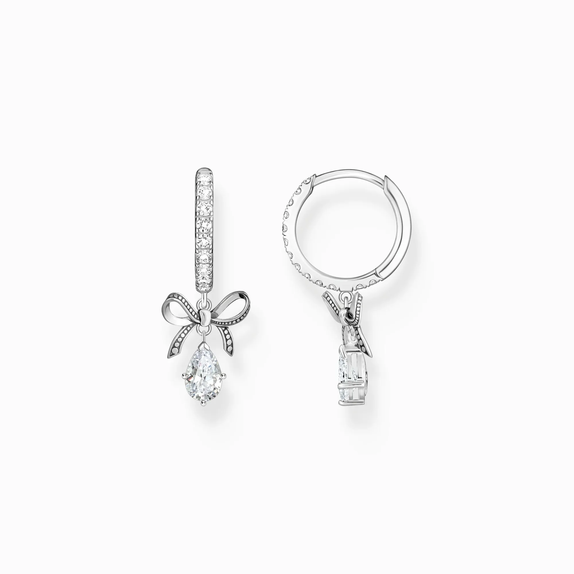 Women THOMAS SABO Hoop Earrings|925 Silver-Silver hoop earrings with bow pendant