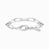 Women THOMAS SABO Bracelets|925 Silver-Silver link bracelet with white zirconia and ring clasp