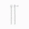 Women THOMAS SABO Earrings|925 Silver-Silver long earrings with white zirconia