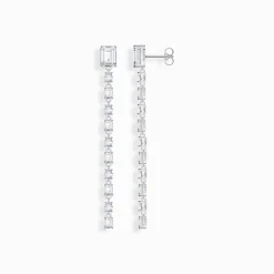 Women THOMAS SABO Earrings|925 Silver-Silver long earrings with white zirconia