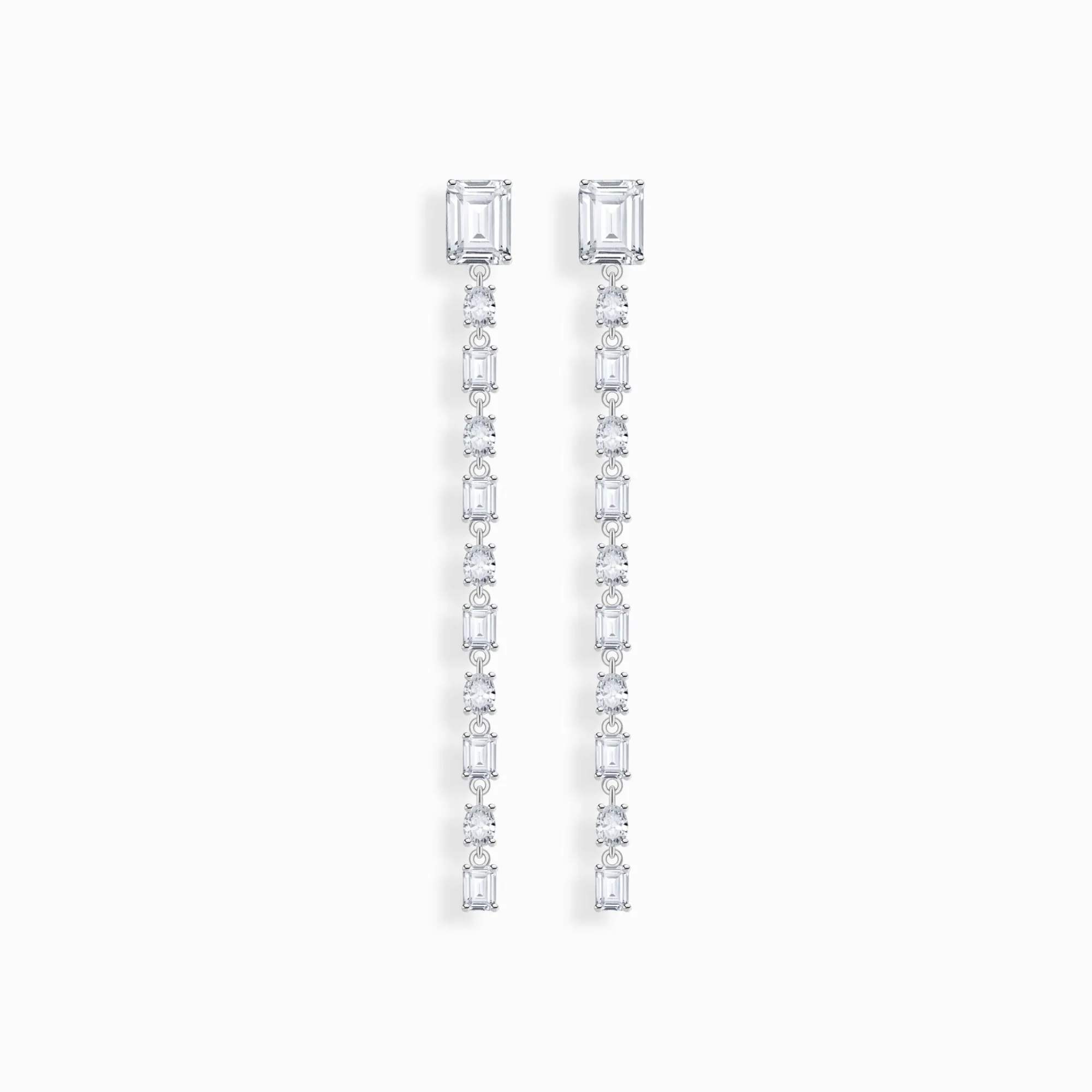 Women THOMAS SABO Earrings|925 Silver-Silver long earrings with white zirconia
