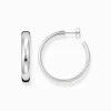 Women THOMAS SABO Hoop Earrings-Silver medium chunky hoop earrings