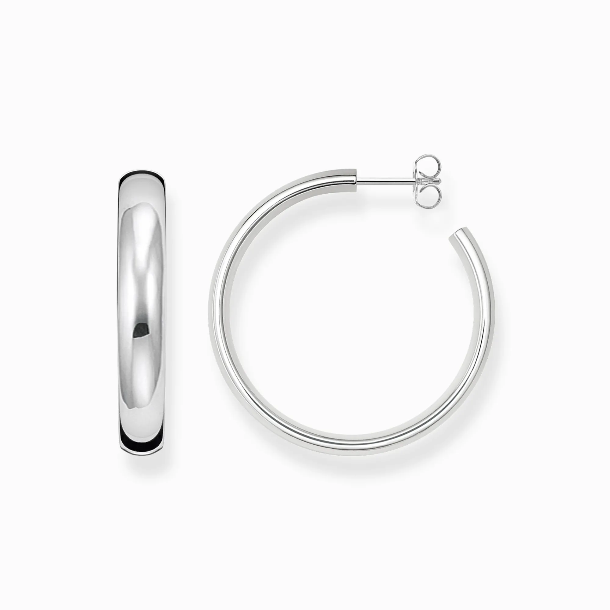 Women THOMAS SABO Hoop Earrings-Silver medium chunky hoop earrings