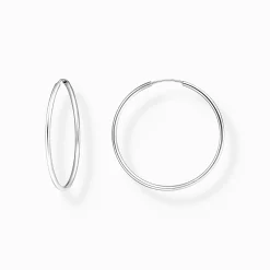 Women THOMAS SABO Hoop Earrings-Silver medium hoop earrings