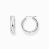 Women THOMAS SABO Hoop Earrings-Silver medium-sized hoop earrings in chunky design