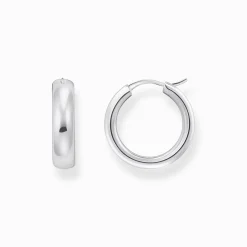 Women THOMAS SABO Hoop Earrings-Silver medium-sized hoop earrings in chunky design
