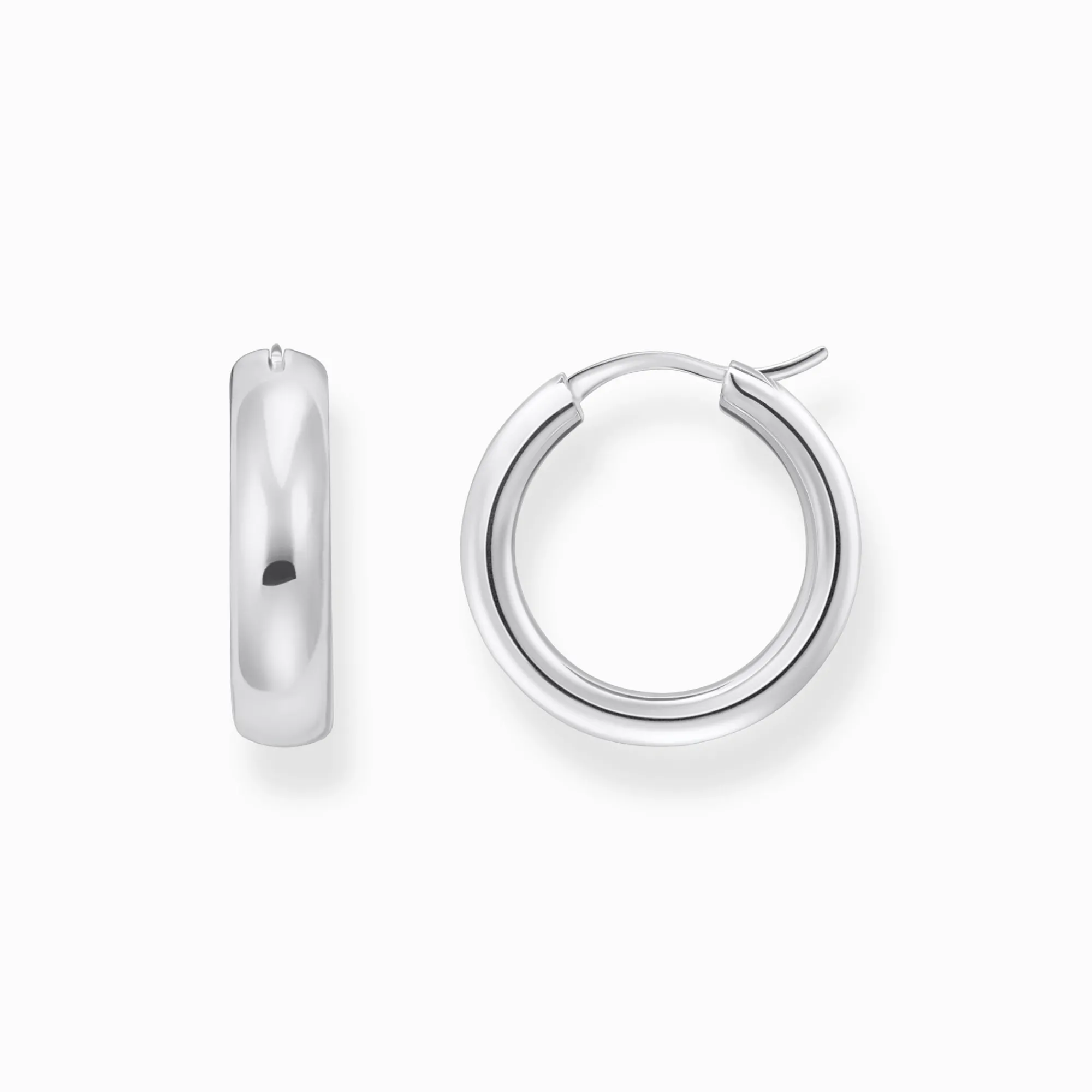 Women THOMAS SABO Hoop Earrings-Silver medium-sized hoop earrings in chunky design