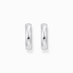 Women THOMAS SABO Hoop Earrings-Silver medium-sized hoop earrings in chunky design