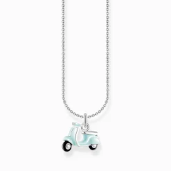 Women THOMAS SABO Necklaces|925 Silver-Silver neckalce with motor scooter pendant and cold enamel
