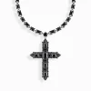Women THOMAS SABO Necklaces|925 Silver-Silver necklace with cross pendant and black zirconia