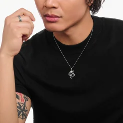 Women THOMAS SABO Necklaces|925 Silver-Silver necklace with dragon pendant