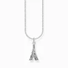 Women THOMAS SABO Necklaces-Silver necklace with Eiffel Tower pendant and zirconia
