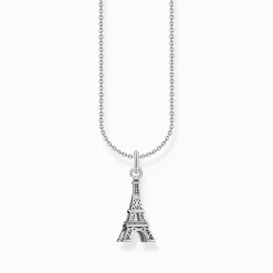 Women THOMAS SABO Necklaces-Silver necklace with Eiffel Tower pendant and zirconia