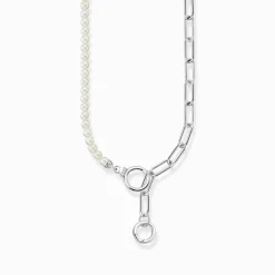 Women THOMAS SABO Necklaces-Silver necklace with freshwater cultured pearls and zirconia