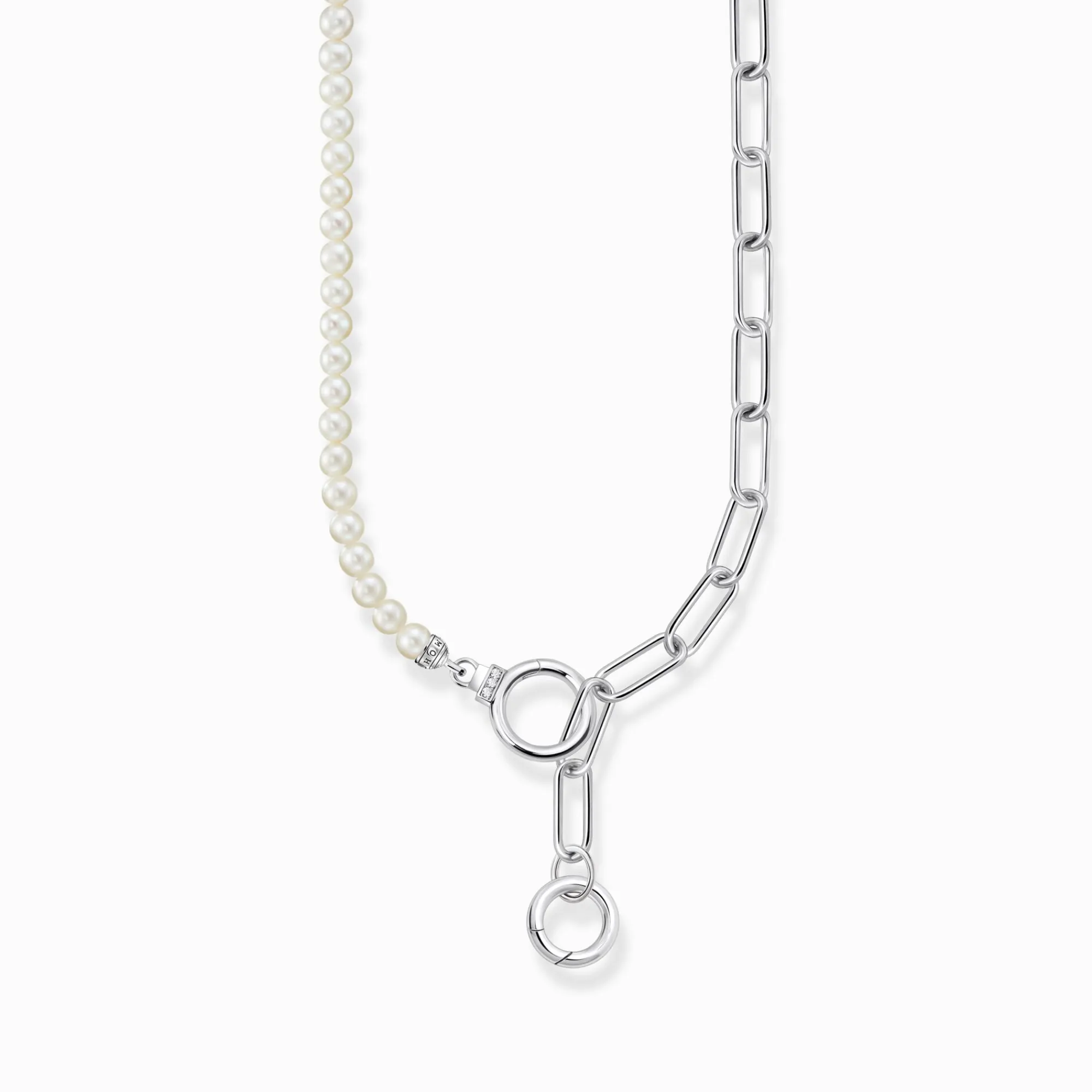 Women THOMAS SABO Necklaces-Silver necklace with freshwater cultured pearls and zirconia