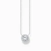 Women THOMAS SABO Necklaces|925 Silver-Silver necklace with halo pedant with white zirconia